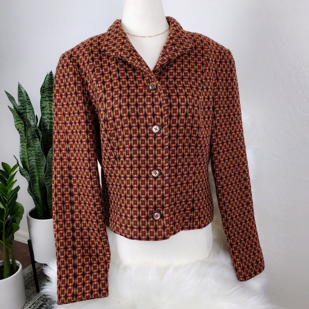 Vintage Tweed Wool Designer Blazer